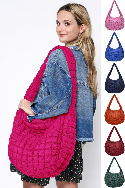 18" Extra Large Quilted Puffer Tote Bag