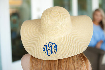 Personalized Natural Adult Floppy Beach Hat