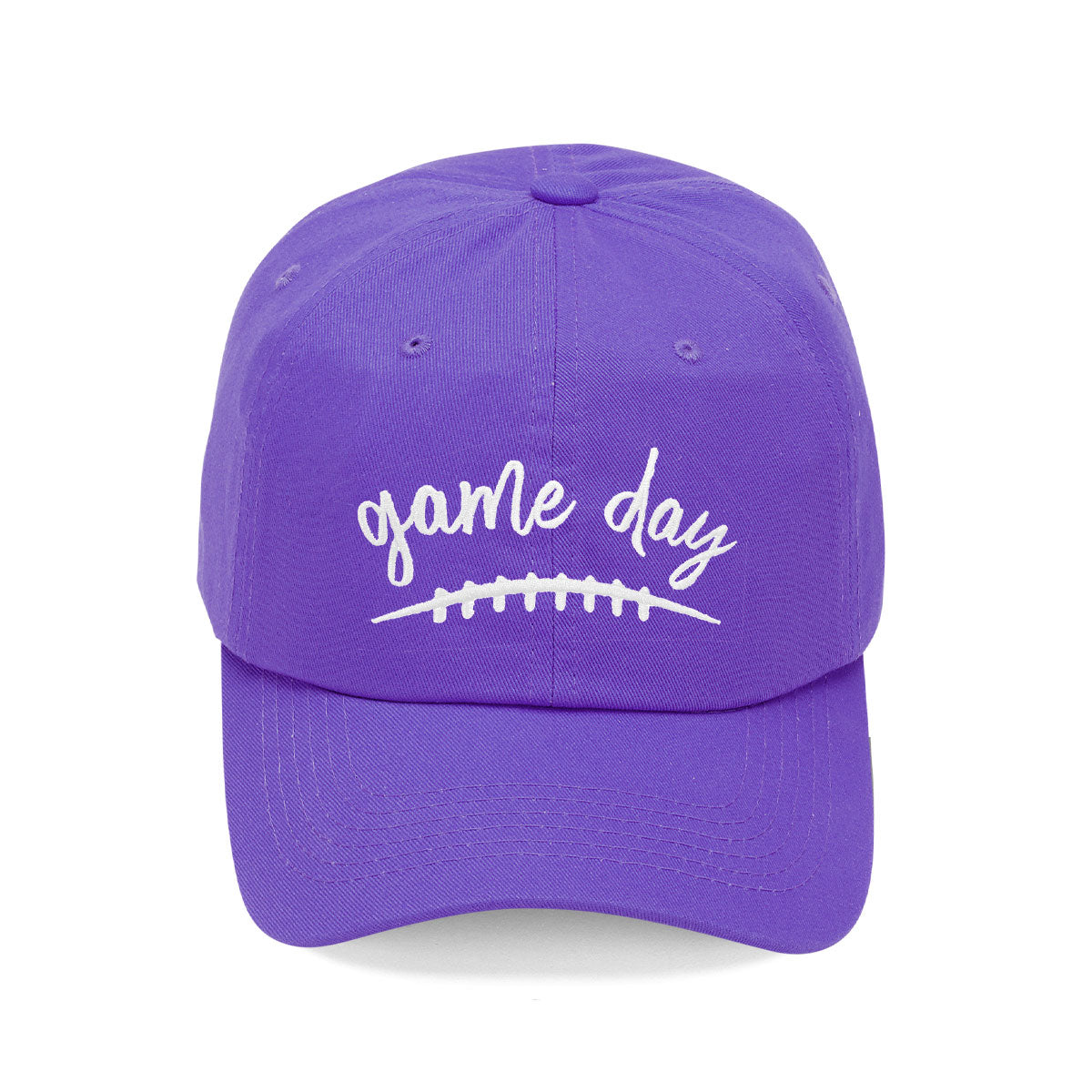 White Game Day Purple Cap