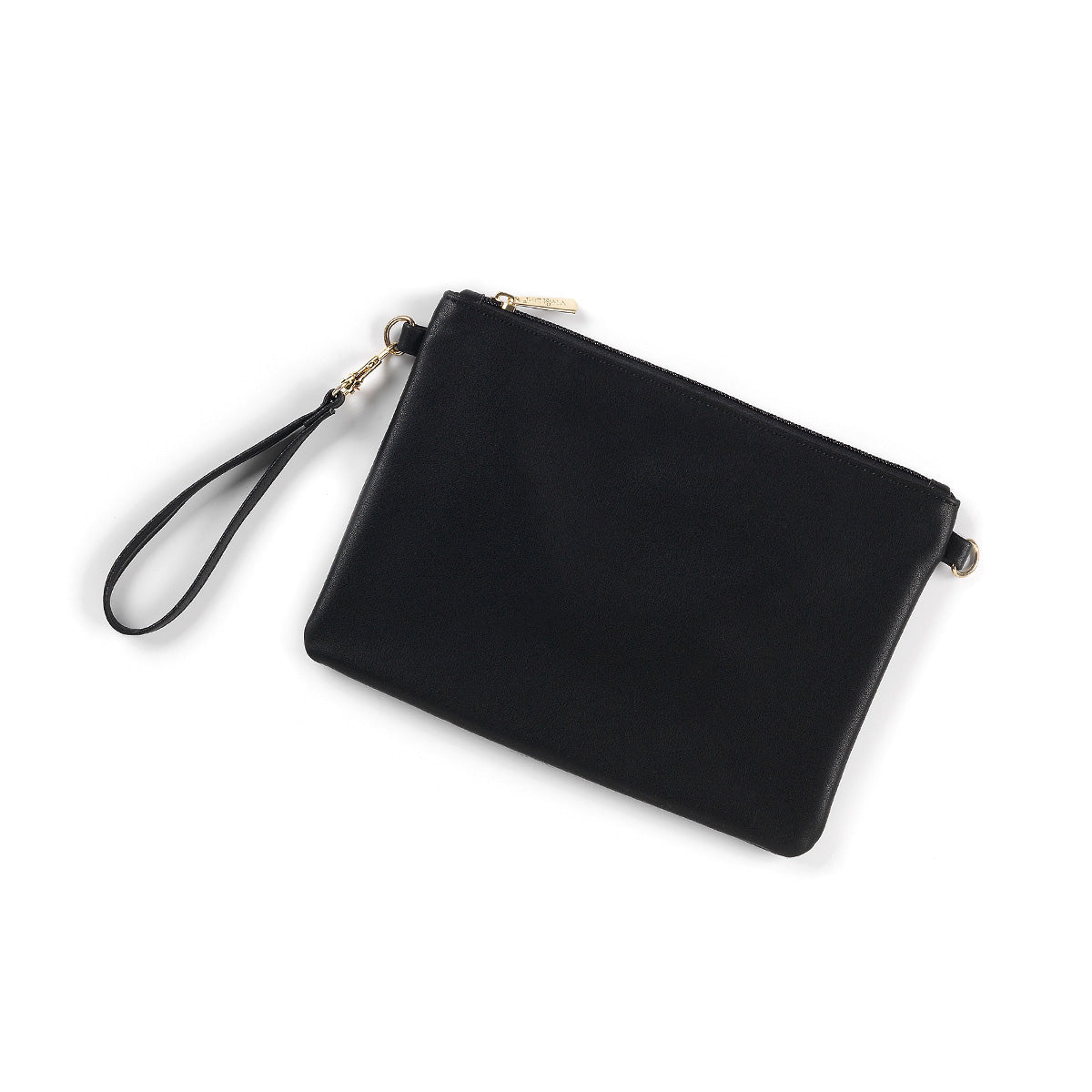 Personalized Black Vegan Leather Wristlet