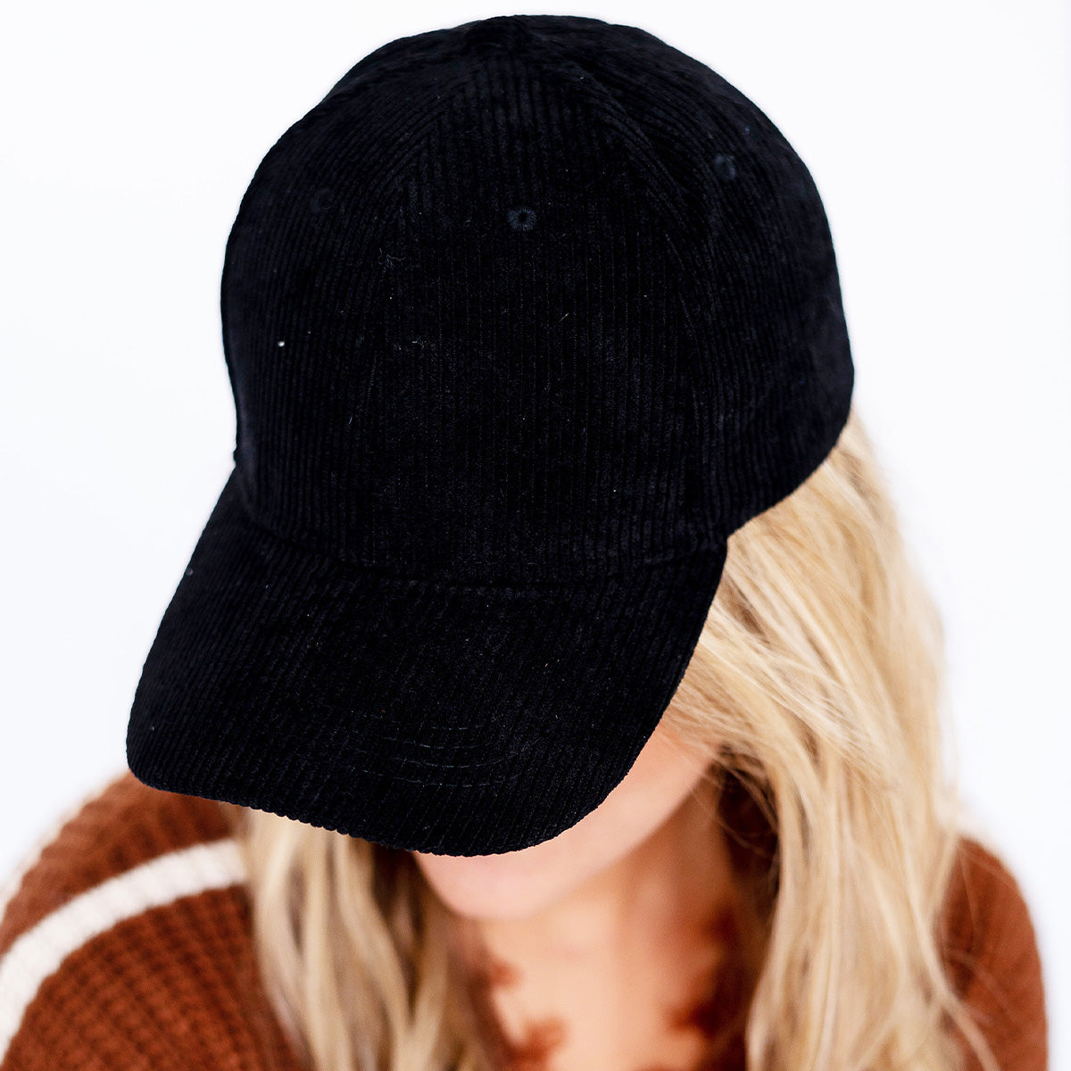 Personalized Black Corduroy Hat