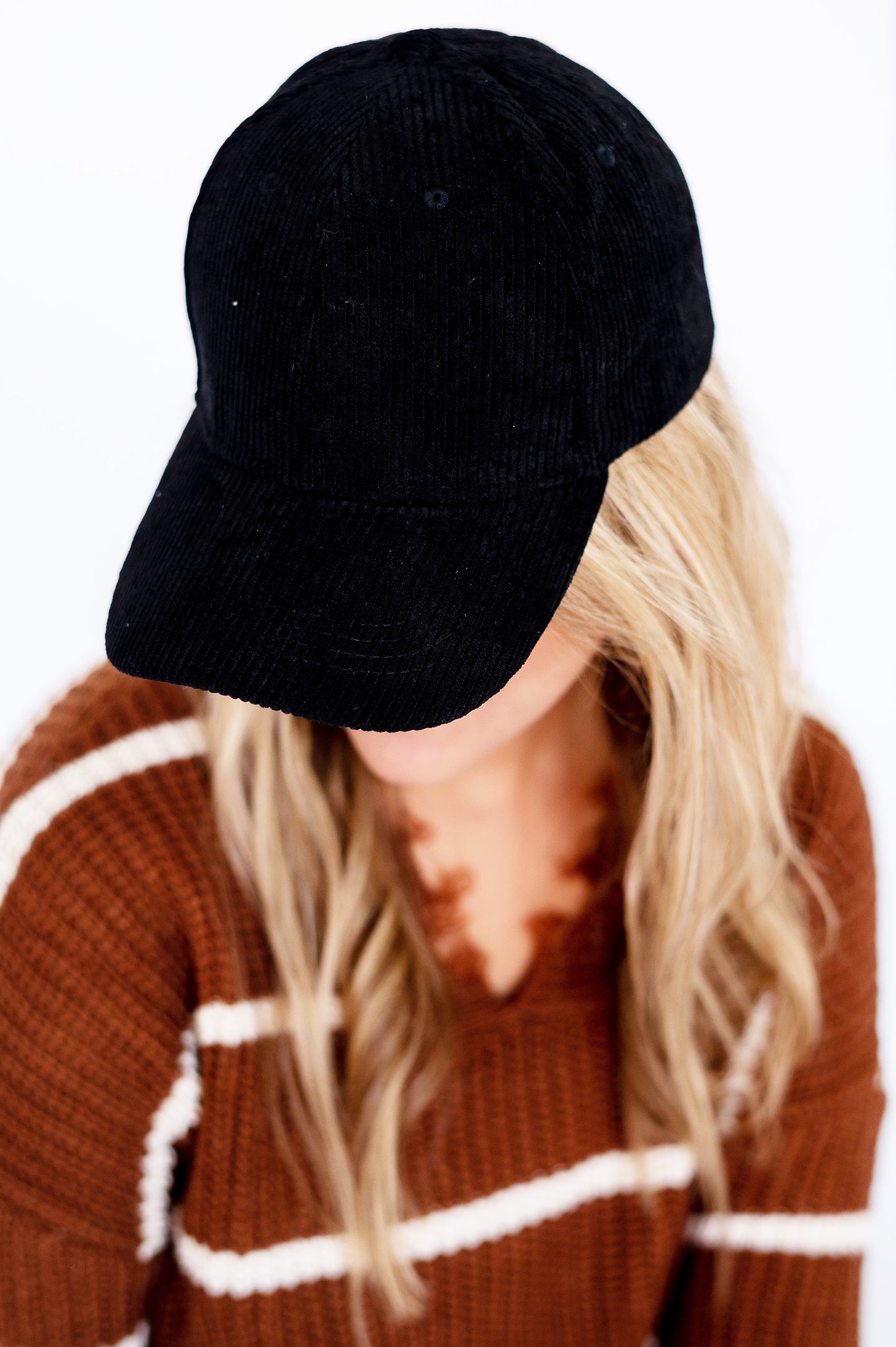 Personalized Black Corduroy Hat