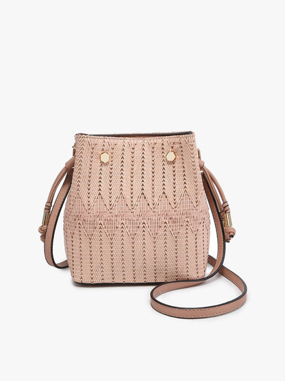 Rain Woven Herringbone Mini Bucket Bag