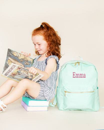 Personalized Mint Kids Backpack