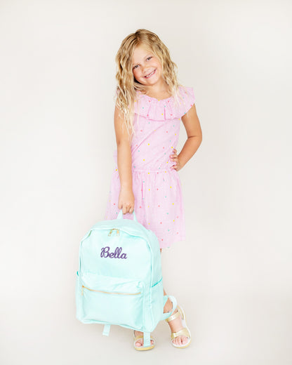 Personalized Mint Kids Backpack