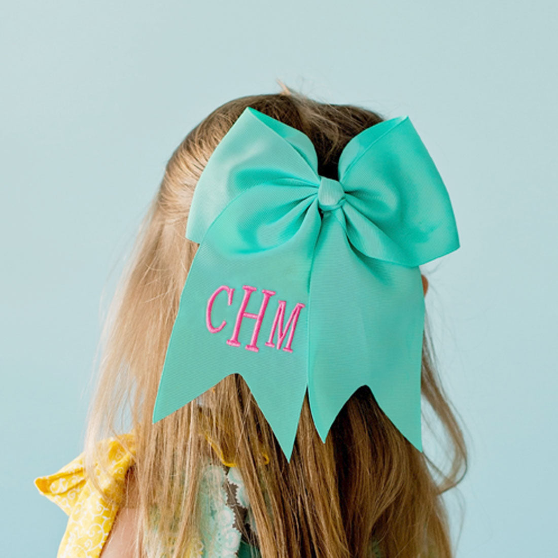 Personalized Light Green Hair Bow