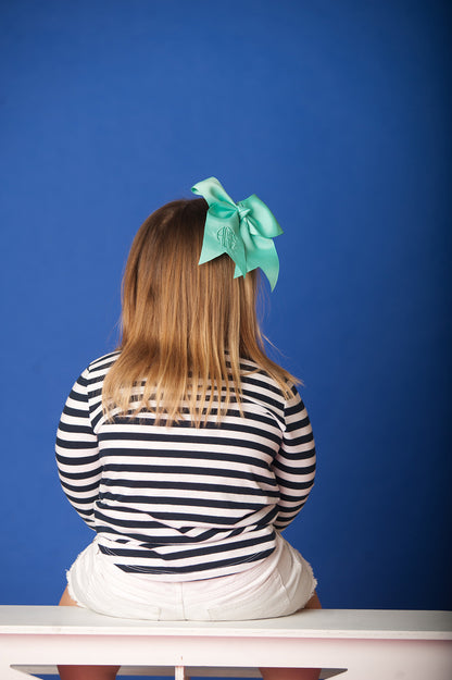 Personalized Light Green Hair Bow