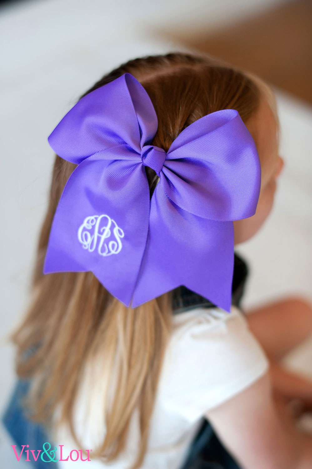 Personalized Purple Hair Bow