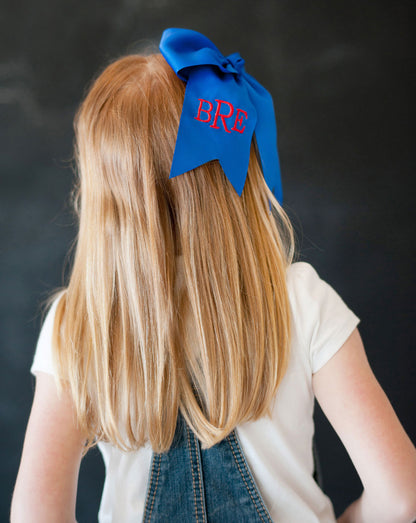 Personalized Royal Blue Hair Bow