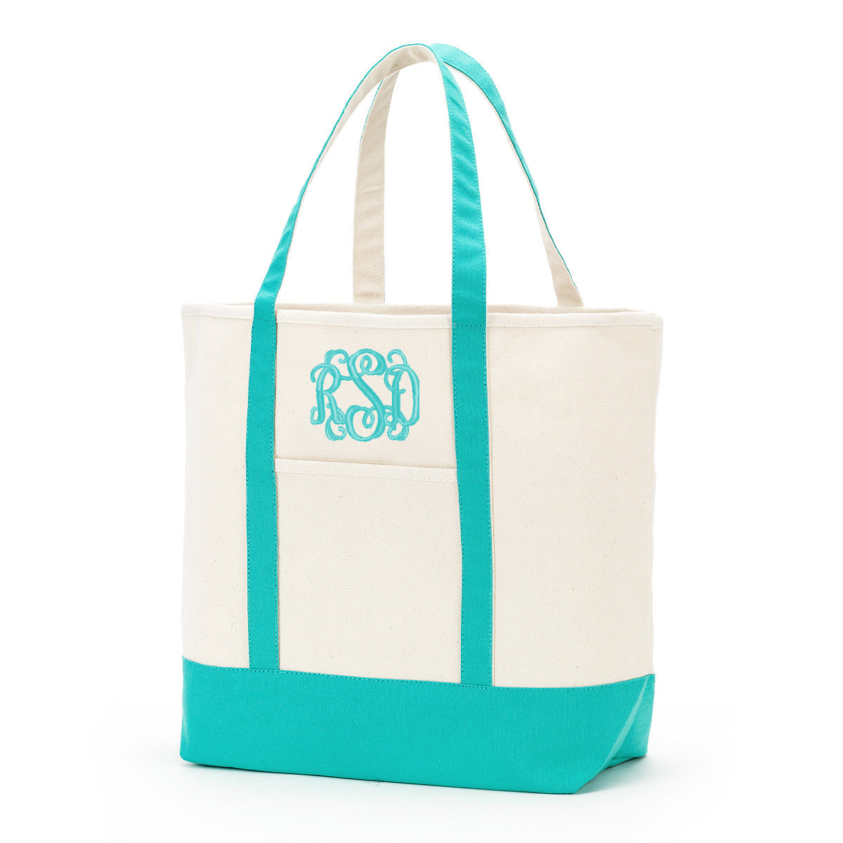 Personalized Mint Everyday Canvas Tote Bag