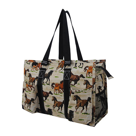 15" Wild Horse Zippered Caddy Organizer Tote Bag