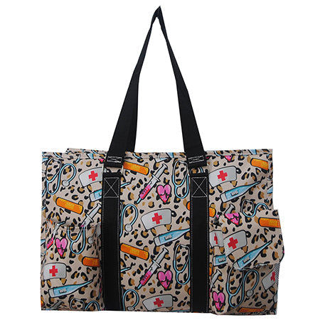 18" Wild Nurse Zippered Caddy Large Organizer Tote Bag