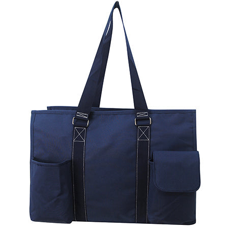 18" Navy Nurse Life Zippered Caddy Large Organizer Tote Bag