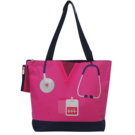 Hot Pink Nurse Life Canvas Tote Bag