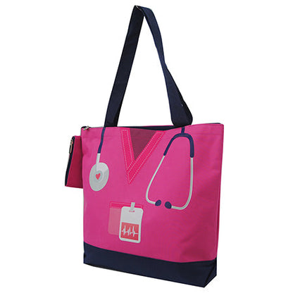 Hot Pink Nurse Life Canvas Tote Bag