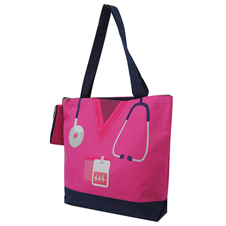 Hot Pink Nurse Life Canvas Tote Bag