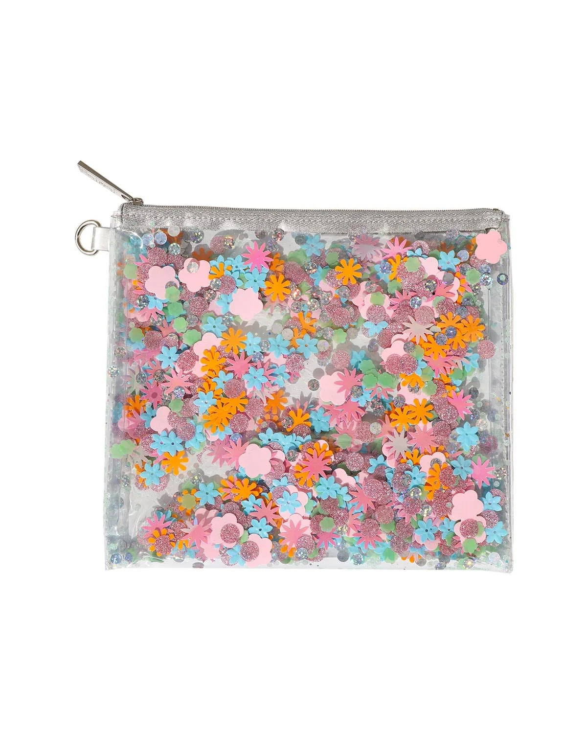 Pink Flower Glitter Confetti Backpack, Lunchbox & Pouch Matching Set