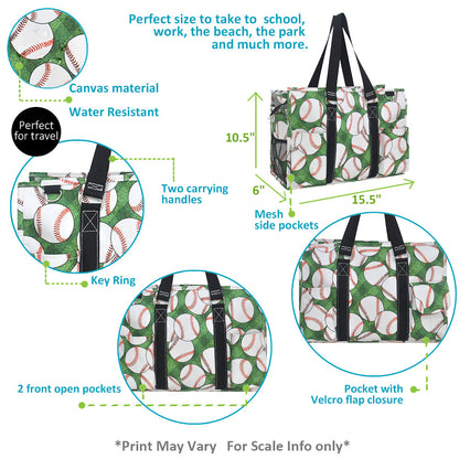 15" Baseball Bounty Zippered Caddy Organizer Tote Bag