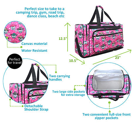 Disco Cowgirl Canvas 23" Duffle Bag