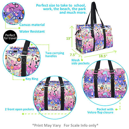 18" Makeover Dream Zippered Caddy Large Organizer Tote Bag