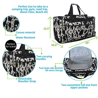 Black Cow Canvas 23" Duffle Bag