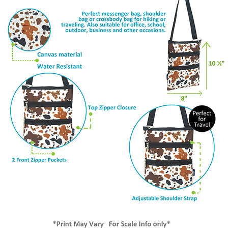 Mocha Cow Messenger Hipster Bag