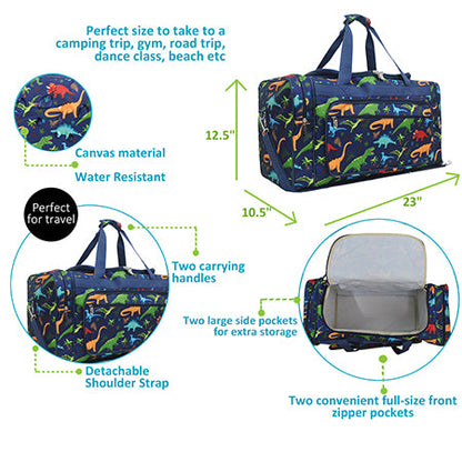 Dino World Canvas 23" Duffle Bag