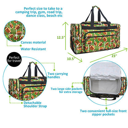 Football Life Canvas 23" Duffle Bag