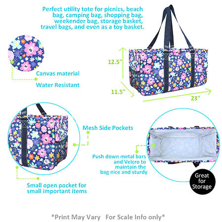 23" Lilac Floral Utility Bag