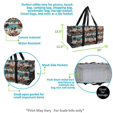 23" Country Side Moo Utility Bag