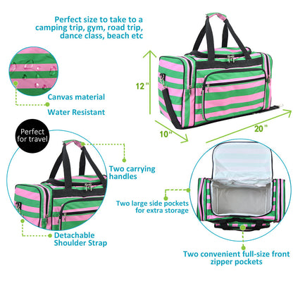 Pink Peppermint Canvas 20" Duffle Bag