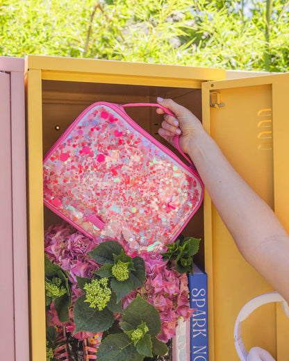 Hot Pink Glitter Confetti Lunchbox