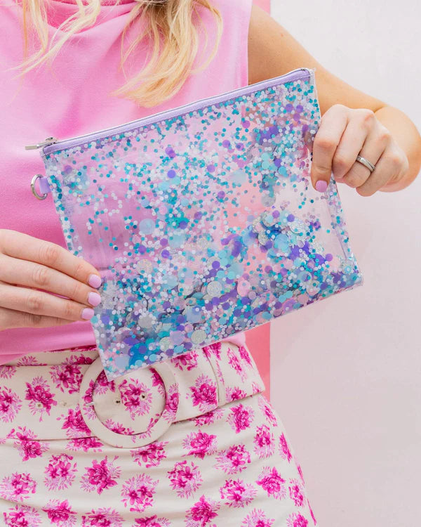 Purple Glitter Confetti Everything Pouch