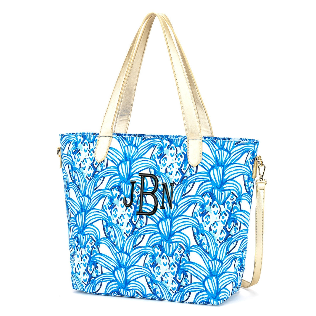 Personalized Pineapple Blue Travel Tote