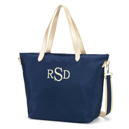 Personalized Navy Blue Travel Tote