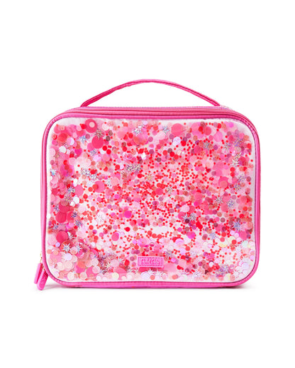 Hot Pink Glitter Confetti Backpack, Lunchbox & Pouch Matching Set