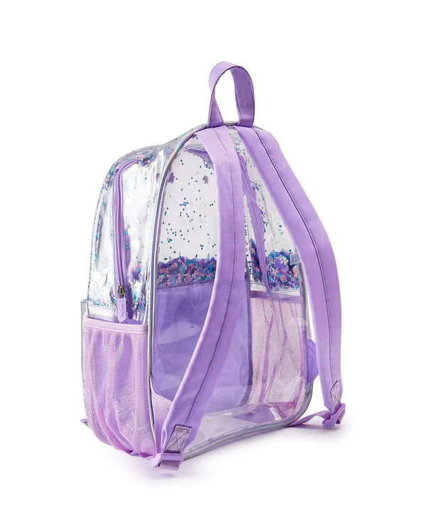 Purple Glitter Confetti Backpack & Lunchbox Matching Set