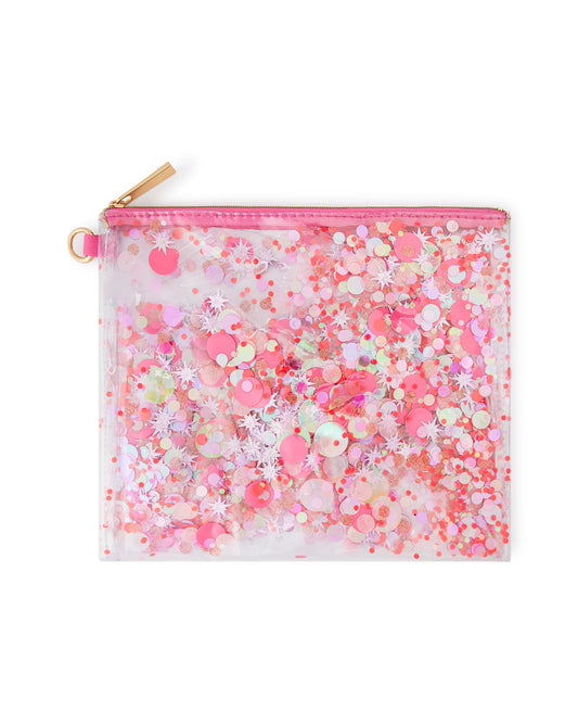 Hot Pink Glitter Confetti Everything Pouch