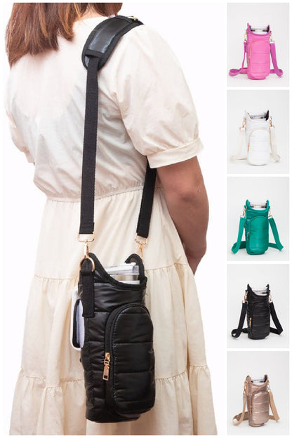 Puffer Tumbler Cup Holder Crossbody Bag