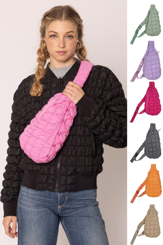 Quilted Puffer Sling Bag