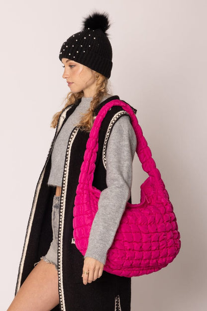 18" Extra Large Quilted Puffer Tote Bag