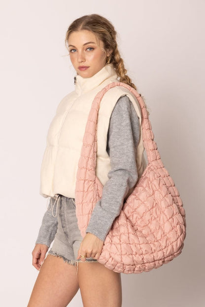 18" Extra Large Quilted Puffer Tote Bag