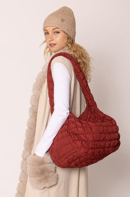 18" Extra Large Quilted Puffer Tote Bag