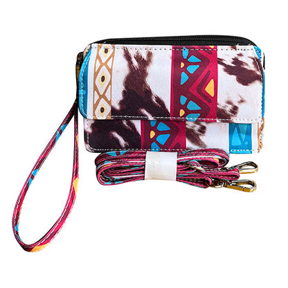 Aztec Cow Canvas All in One Wallet