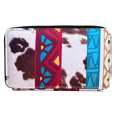 Aztec Cow Canvas All in One Wallet