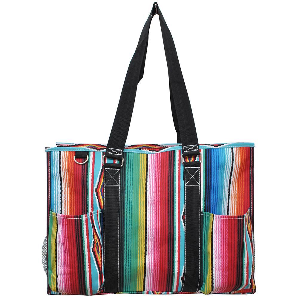 18" Serape Zippered Caddy Large Organizer Tote Bag