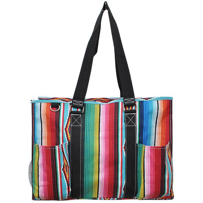 18" Serape Zippered Caddy Large Organizer Tote Bag