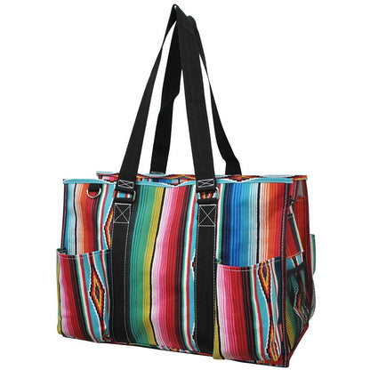 18" Serape Zippered Caddy Large Organizer Tote Bag