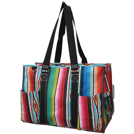 18" Serape Zippered Caddy Large Organizer Tote Bag