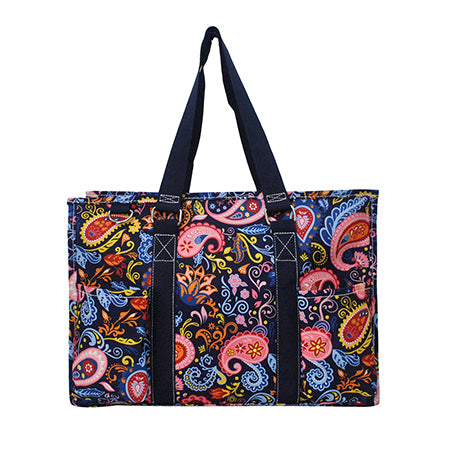 15" Paisley Whirl Zippered Caddy Organizer Tote Bag